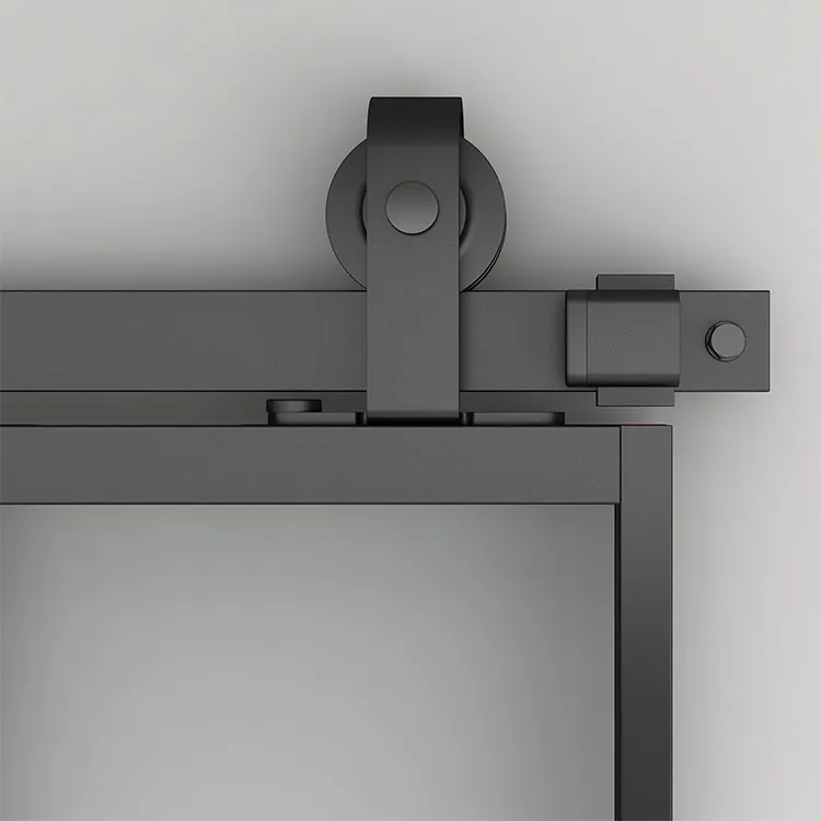 Barn Door Paneled Metal Glass Concorde Barn Door with Installation Hardware Kit