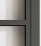 Black Carbon Steel Frame Glass Sliding Barn Door Leaf