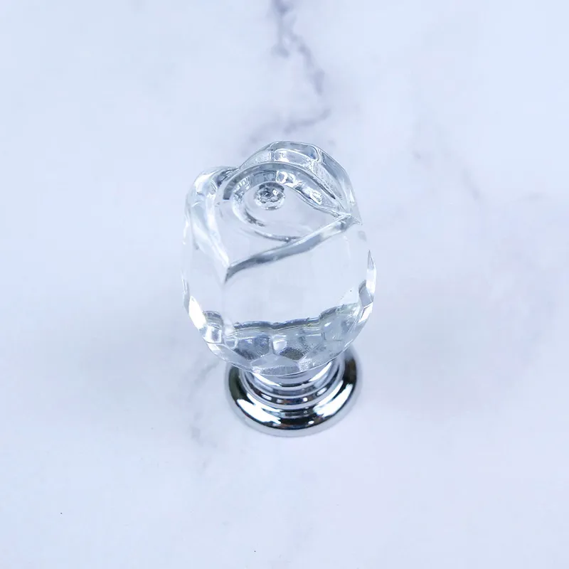 Rose Shape Kitchen Knob Lever Rhinestone Colorful Handles Crystal Cabinet Knob Handle