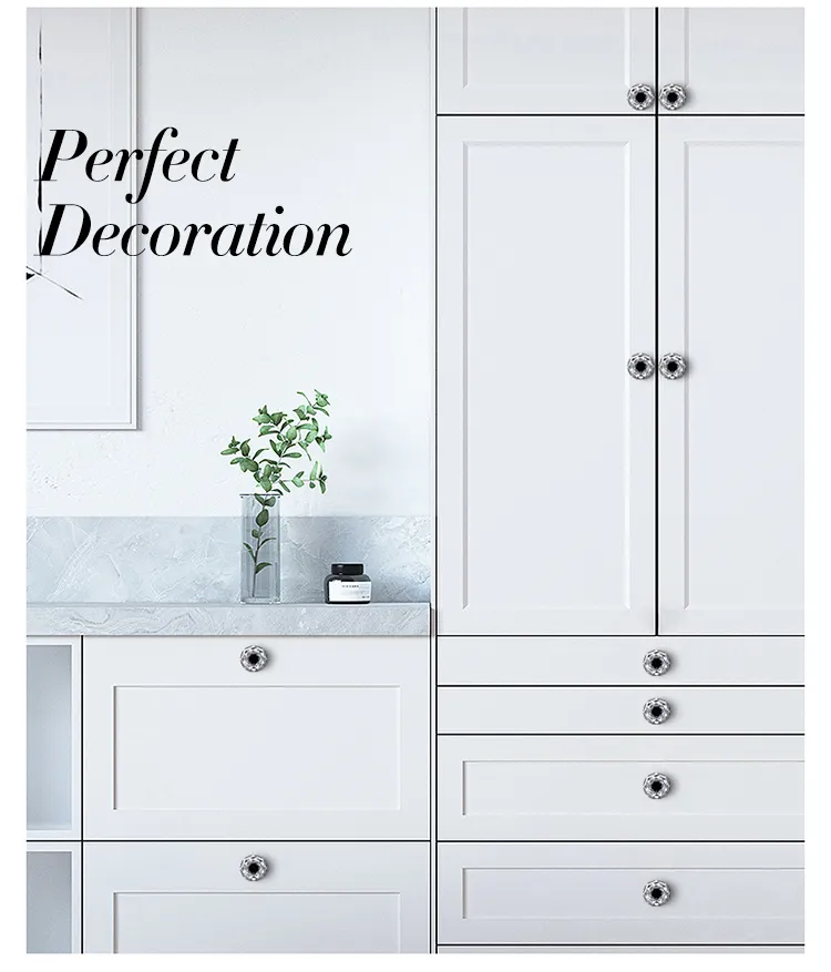 High Quality Crystal Drawers Knobs Furniture Handles and Knobs for Kitchen Cabinet