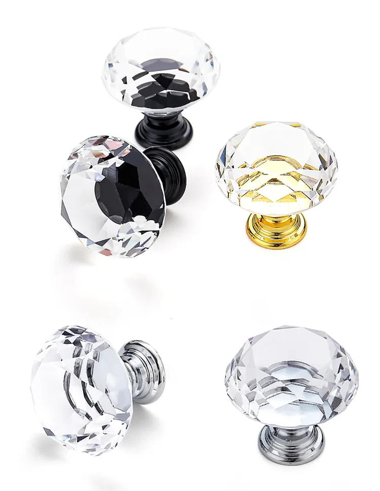 High Quality Crystal Drawers Knobs Furniture Handles and Knobs for Kitchen Cabinet