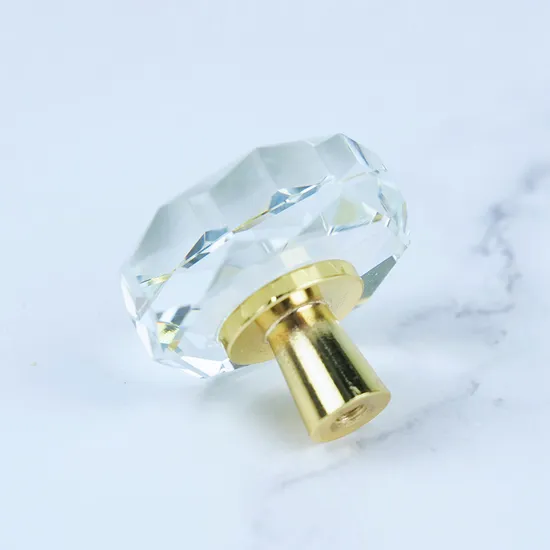Natural Crystal Irregular Handle Sliced Shape Crystal Glass Door Lever Pull Handles
