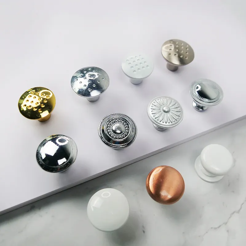 Closet Wardrobe Kitchen Pull Drawer Knob Zinc Round Cupboard Gold Cabinet Knob
