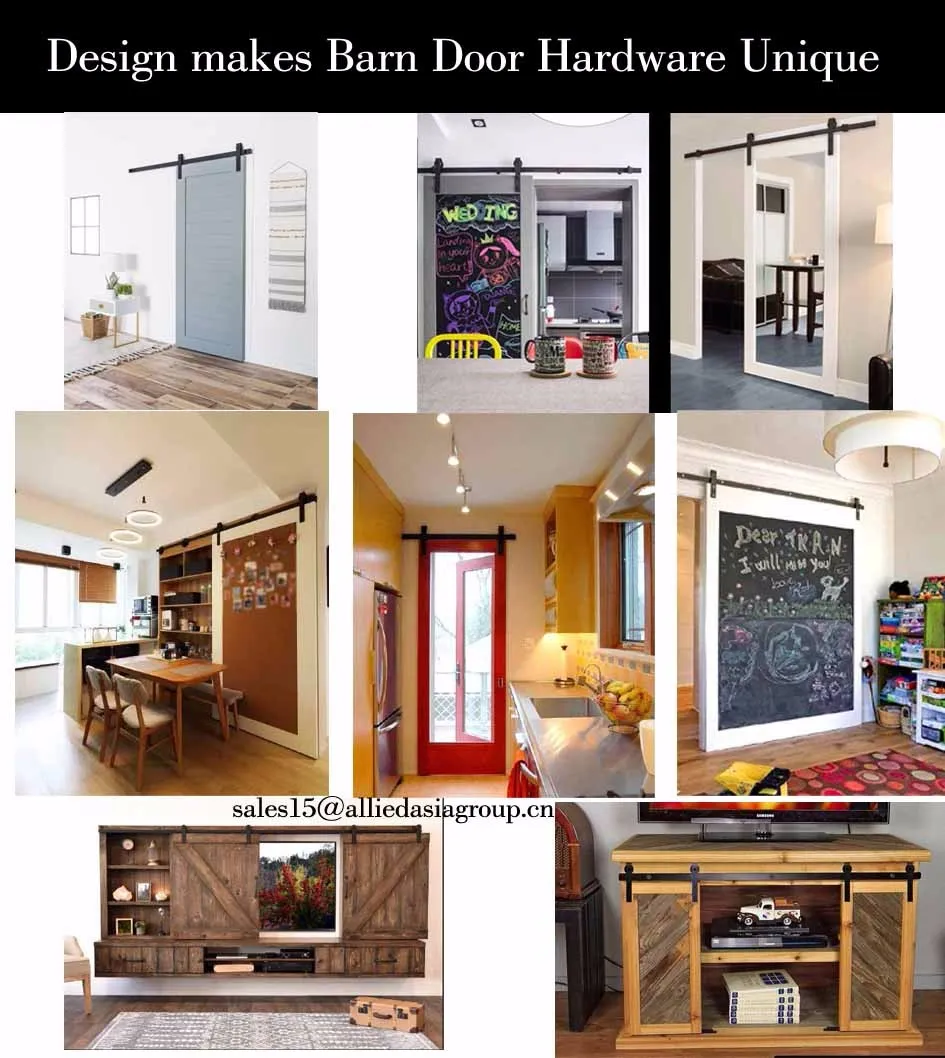 Brushed Rotatable Spoke Wheel Sliding Barn Wood Door Hardware Single Door Kits