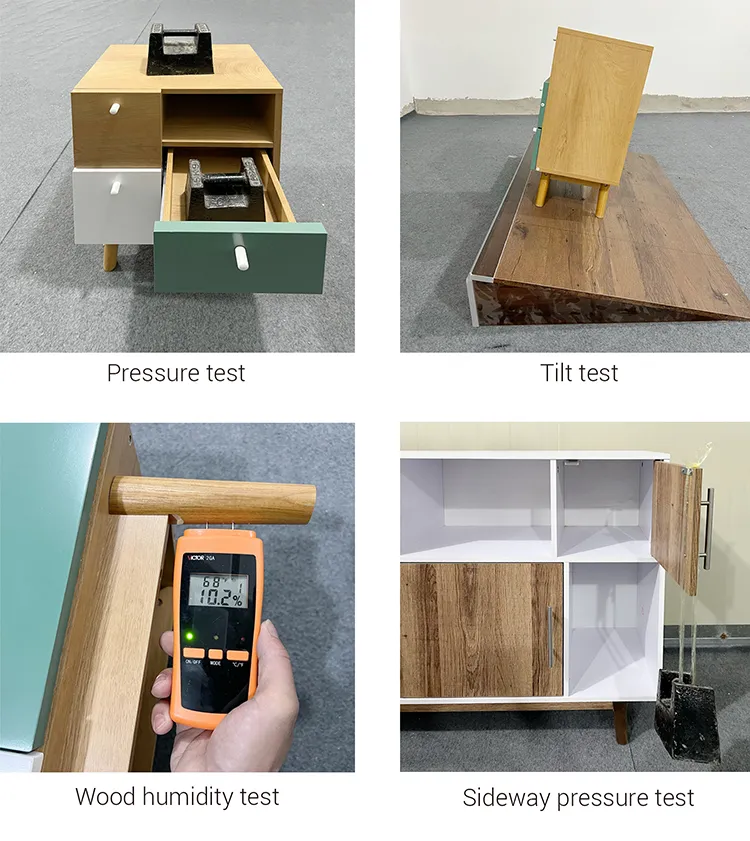 New Bedroom Metal Wood Bedside Table Night Stand