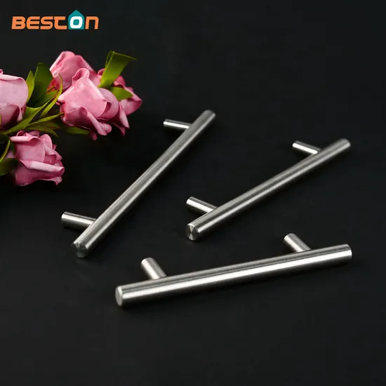Stainless Steel T Bar Bedroom Cupboard Wardrobe Kitchen Pull Drawer Handles Furniture