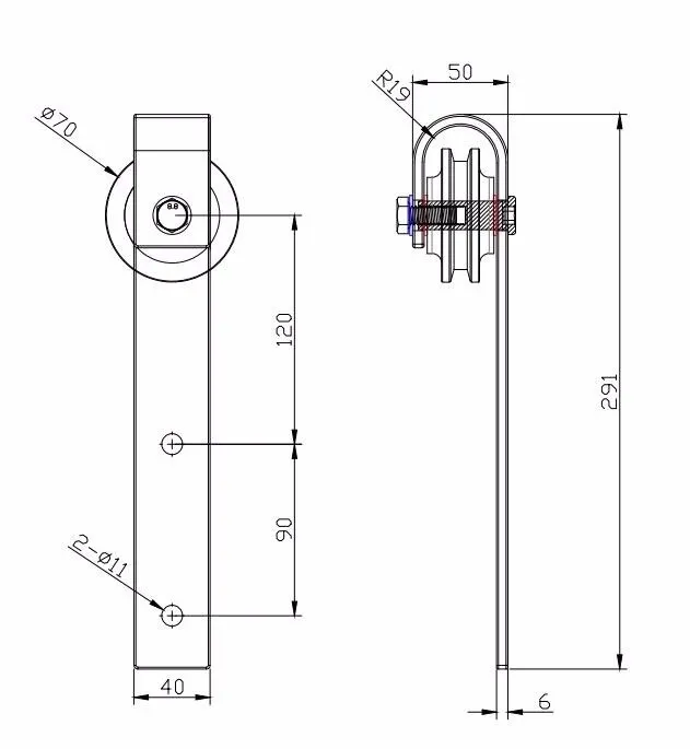 Wood Sliding Industrial Classic Strap Barn Door Hardware Kit