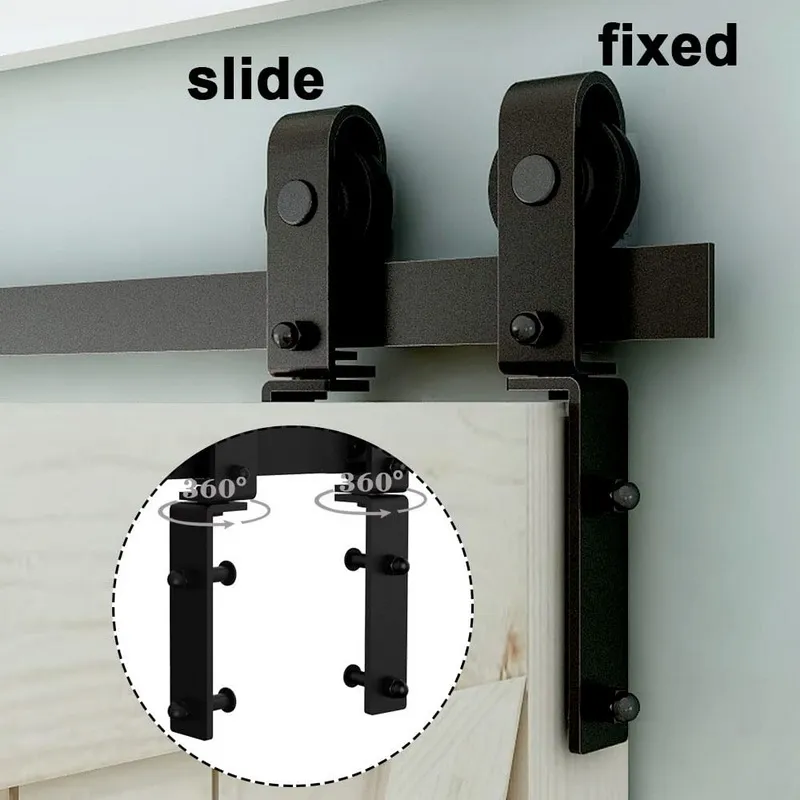 Roller Track Kit Side Single Bi Fold Sliding Barn Door Hardware Kit