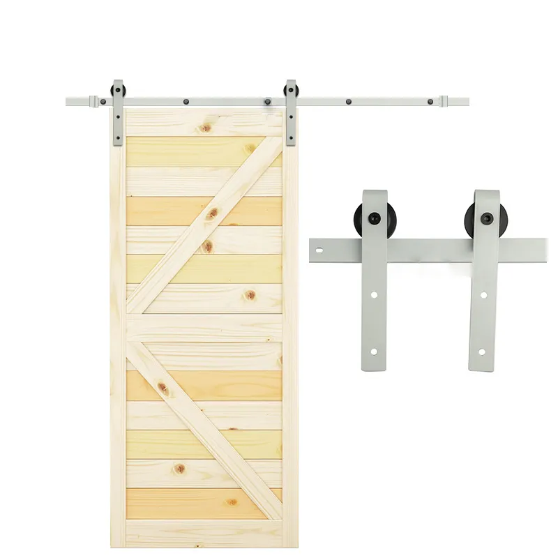 Cabinets White Powder Coated Barn Door Hardware Solid Wooden Door