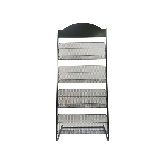 Supermarket Brochure Wire Book Magazine Rack Black Journal Magazine Display Stand