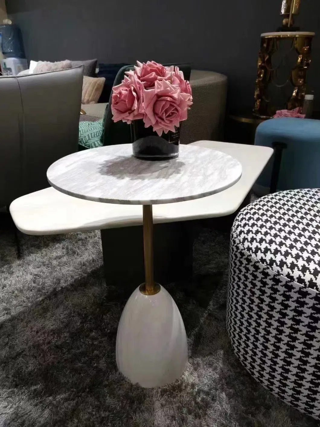 Coffee Table Balcony Living Room Small Round Table Marble