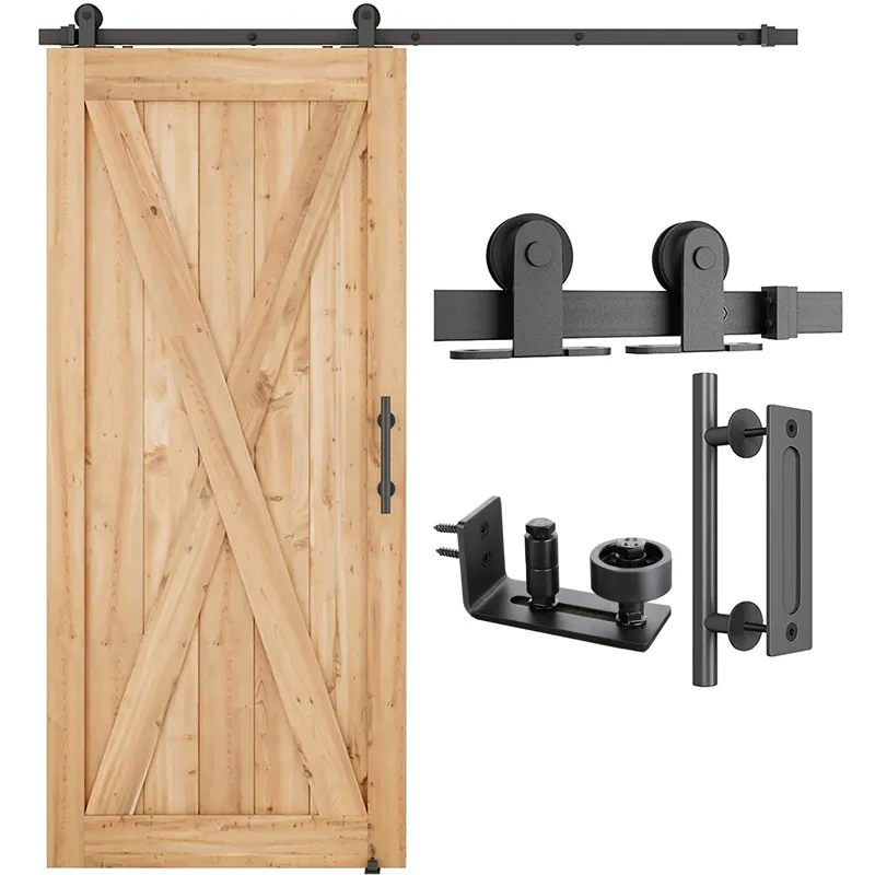 6FT Top Mount Sliding Barn Door Hardware Kit Whole Set