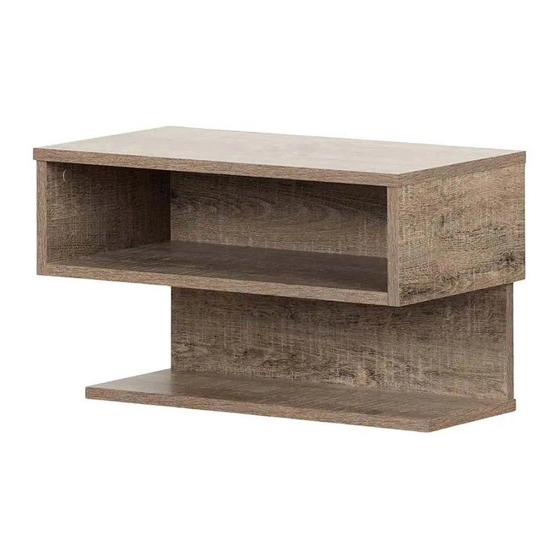 Wooden Wall Mounted Shelf with Drawer Bedside Nightstand Side Table