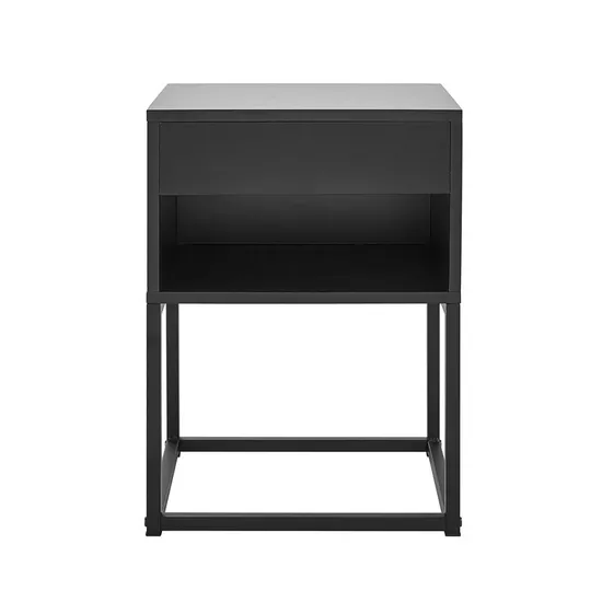 Black Bed Side Tables Folding Iron Nightstand Custom Night Stand