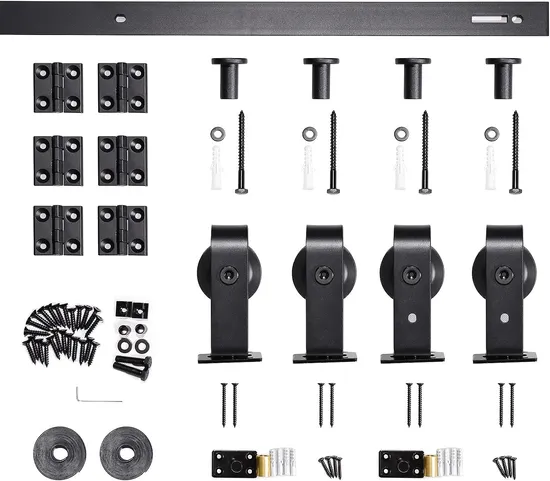 52′′ 65′′ 76′′ 84′′ Bi-Folding Barn Door Hardware Kit for 4 Doors