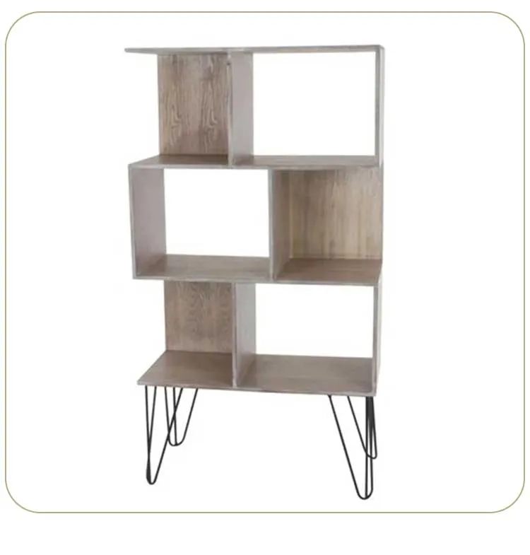 Living Room Furniture with Metal Iron Feet Storage Shelves Side Tables