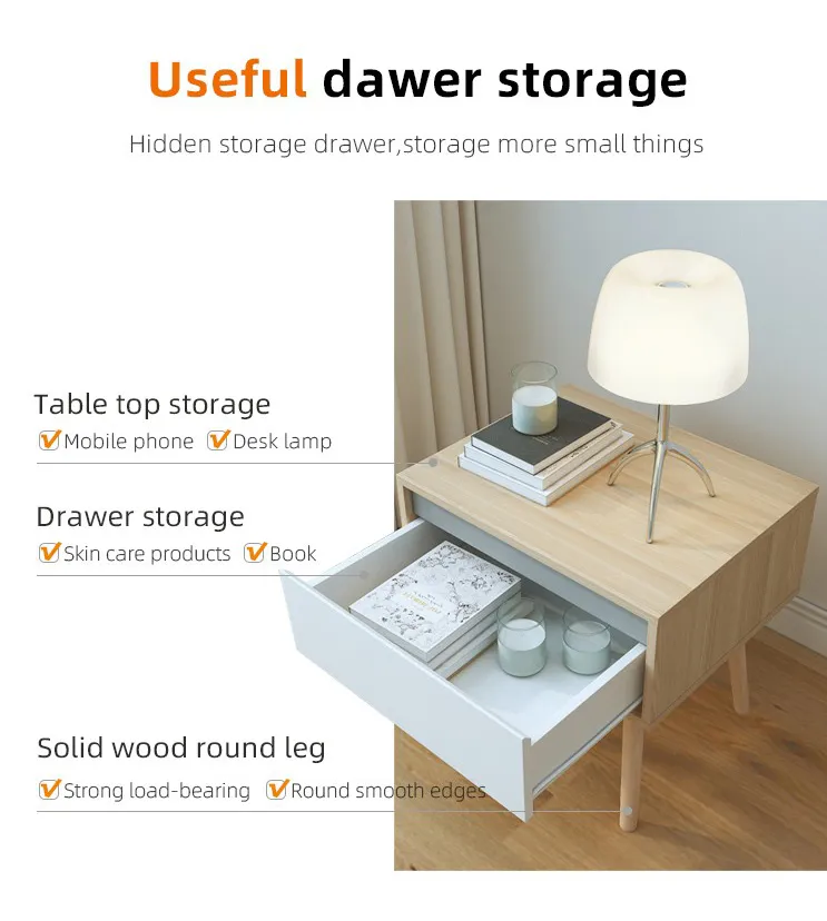 China Manufacturer Modern Bedroom Furniture Bedroom Cabinet Bedside Table