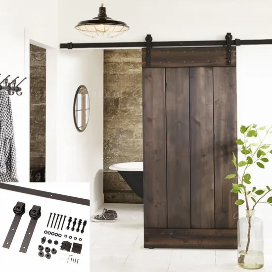 Traditional Country Classic J Shape Interior Wood Sliding Barn Door Hardware