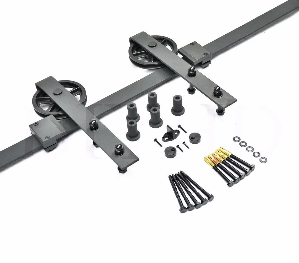 Strap Big Industrial Wheel Interior Sliding Doors Sliding Barn Door Track Hardware