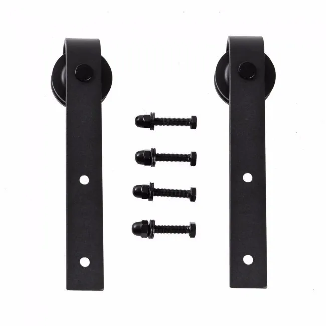 Solid Cast Steel Bending Design Wooden Barn Door Top Rollers Kits