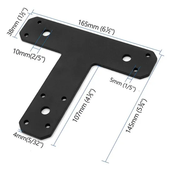 Wear-Resistant Steel Sheet Panel Matte Black Metal Connecting Bracket