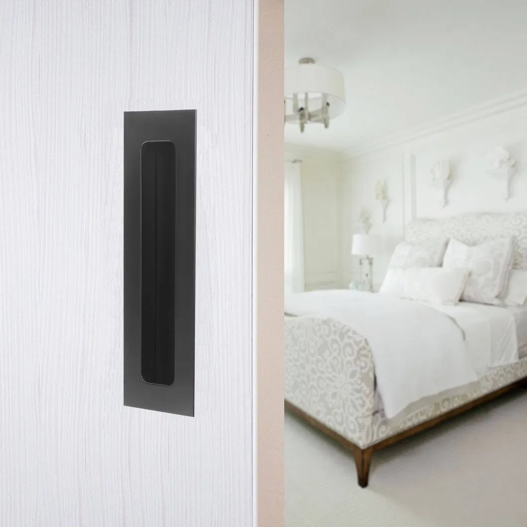 Embedded Handles Black Rectangular Recessed Cabinet Flush Pull Concealed Handle
