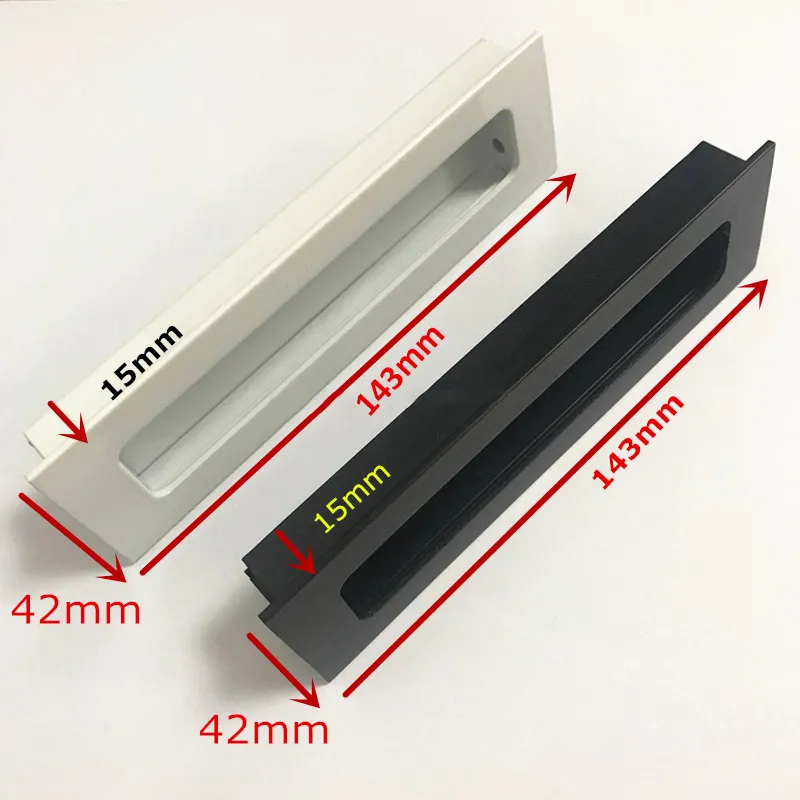 Black Matt Concealed Recessed Flush Pull Handles for Sliding Doors