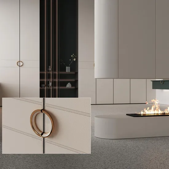 Furniture Wardrobe Door Handle Zinc Alloy Leather Cabinet Pull Cabinet Door Handle