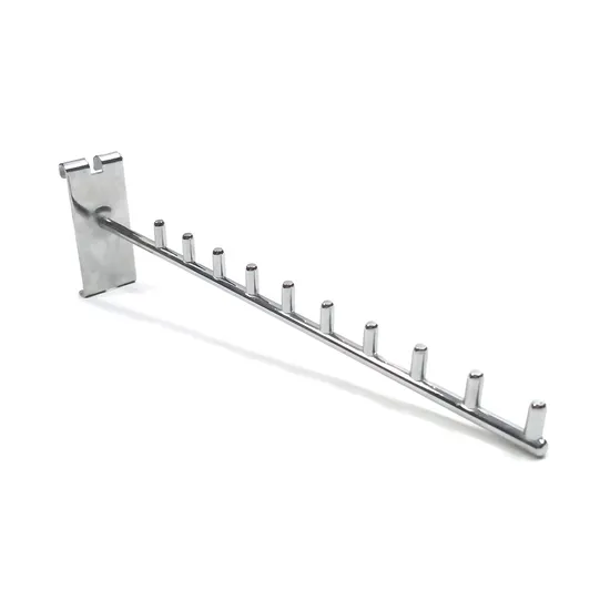 Grid Panel Metal Garment Chrome Display Hook Slatgrid Peg Hooks