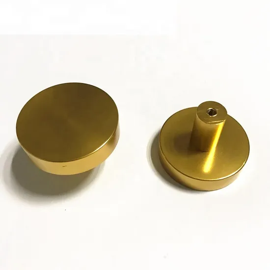 Small Round Gold Shiny Kitchen Cabinet Door Brush Brass Knob