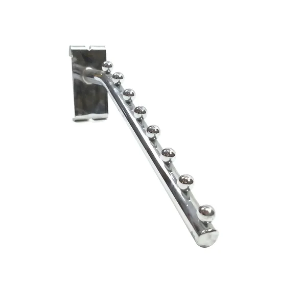 Clothes Chrome Finish Metal Hanging Display Iron Hook with Beads Supermarket Hooks