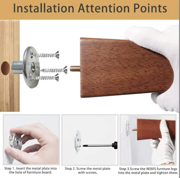 4PCS Antique Color Solid Wood Metal Furniture Legs Armchair Leg