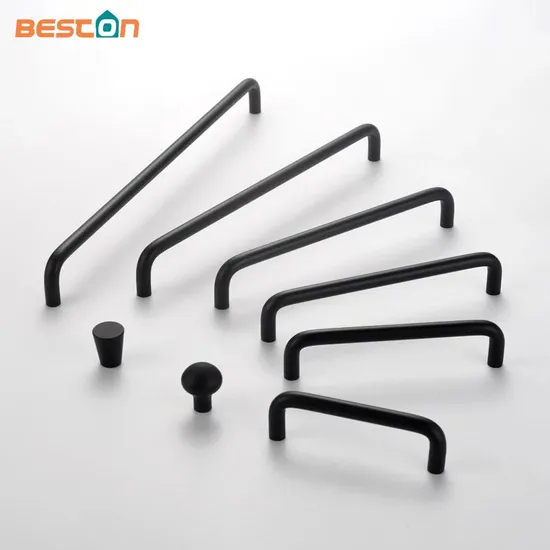 Solid U-Shaped Cabinets and Drawers Simple Kitchen Furniture Aluminum Handles Pulls