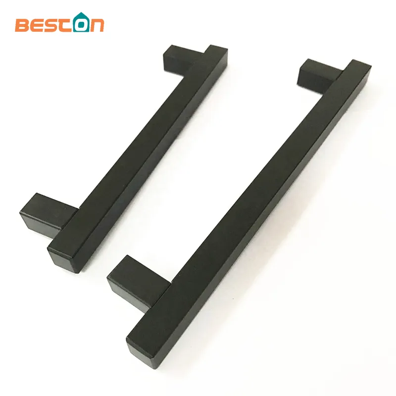Cabinet Hardware Drawer Handles Black Matt Square T Style Solid Furniture Handle