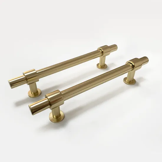 Furniture Handles Aluminum Alloy Brass Gold T Bar Knurling Cabinet Cupboard Handle