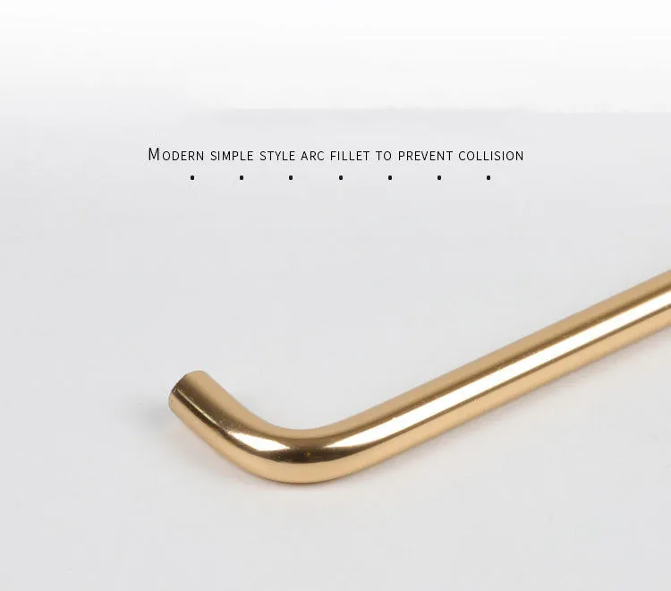 Solid U-Shaped Cabinets and Drawers Simple Kitchen Furniture Aluminum Handles Pulls