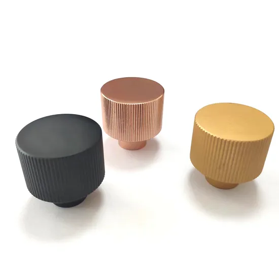 30*30mm Solid Aluminium Vertical Knurled Rose Gold Kitchen Cupboard Knobs Handle