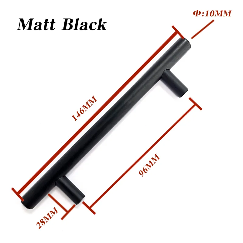 Modern Cabinet Drawer Handles Matt Gold Black Furniture Kitchen Aluminum 96mm Handle