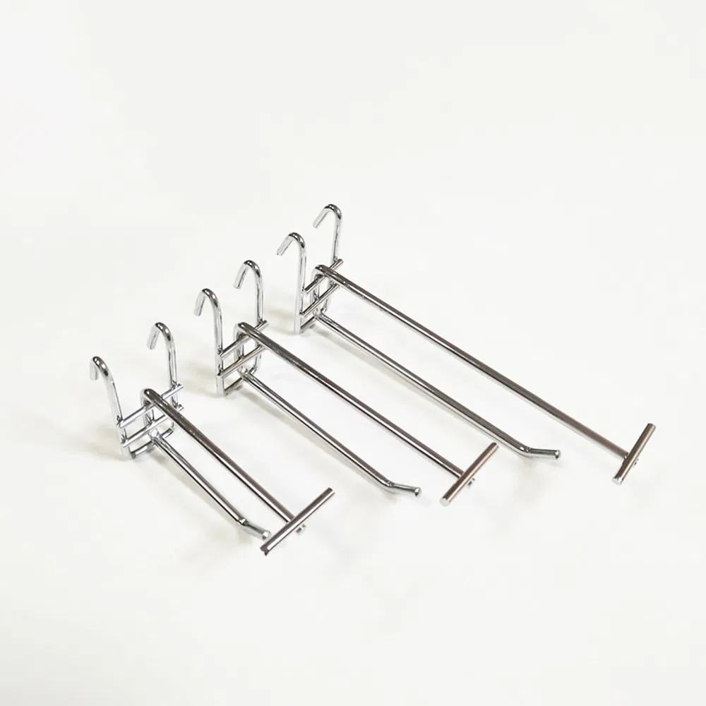 Chrome Plating Display Metal Gridwall Hook Retail Display Hooks with Price Tag