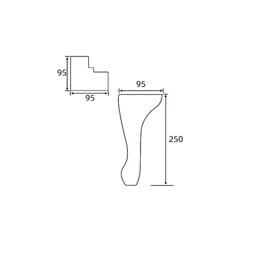 250mm Tightly Structured Clear Texture Wooden Sofa Legs