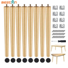 8 Pieces Table Legs Wooden Furniture Feet Tapered Table Legs