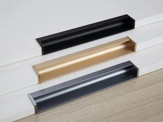 Aluminum L Shaped Recessed Handle Drawer Wardrobe Cabinet for Kitchen Bedroom Hotel