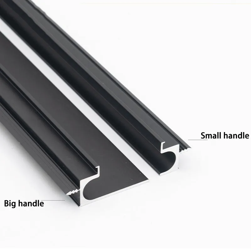 Aluminum Furniture 3 Meters Long Cabinet Handle Profile Slotted Embedded Invisible Handle