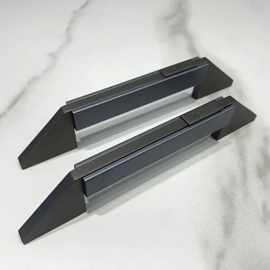 Furniture Handles Customizable Logo Modern Aluminum Gray Cabinet Handle
