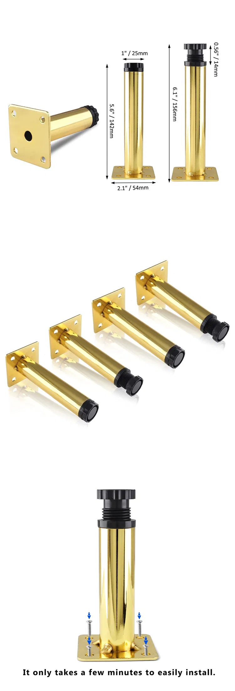 Modern New Furniture Hardware Parts Cabinet Leg for Sofa