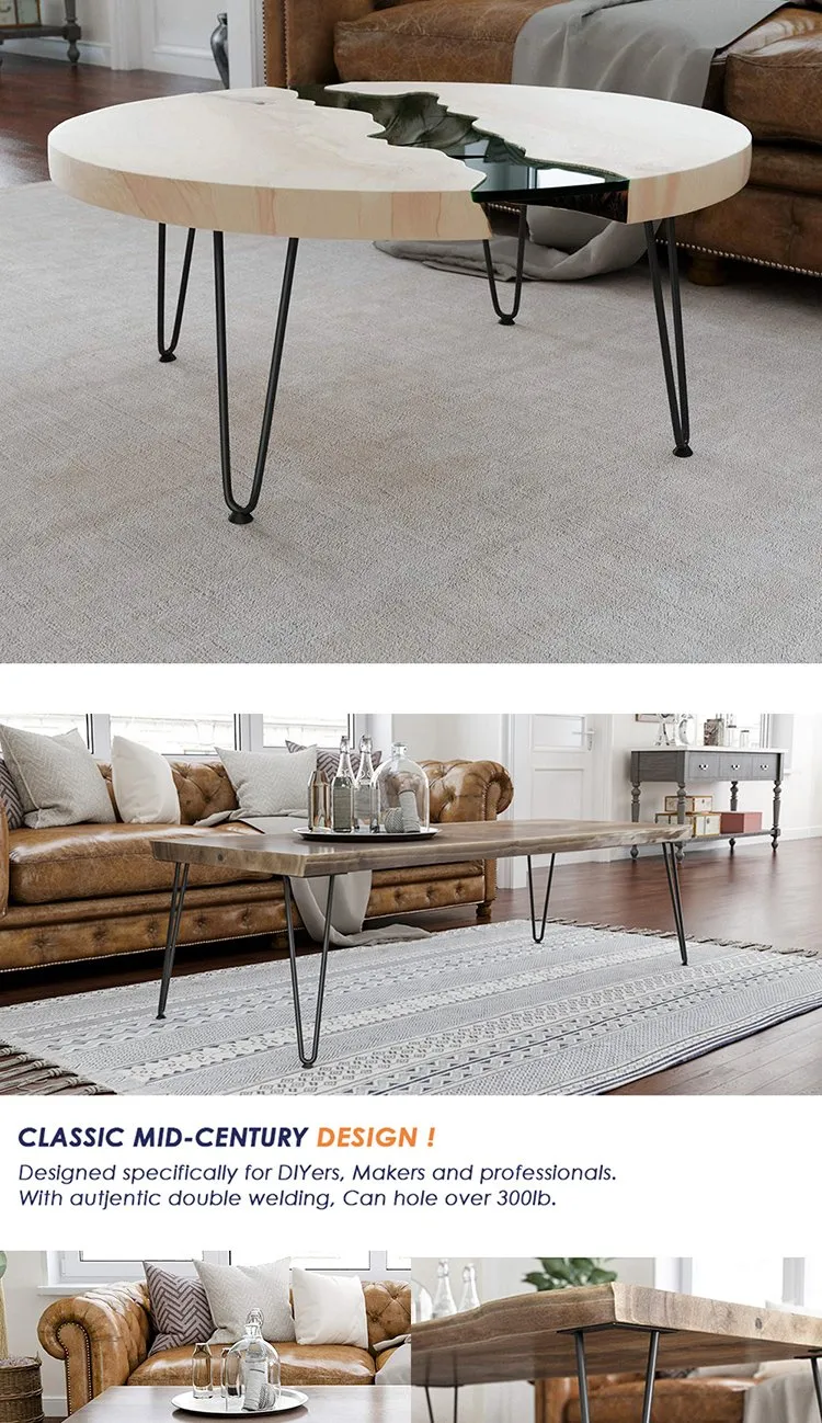 New Design Furniture Wholesale Metal Chrome Hairpin Table Legs