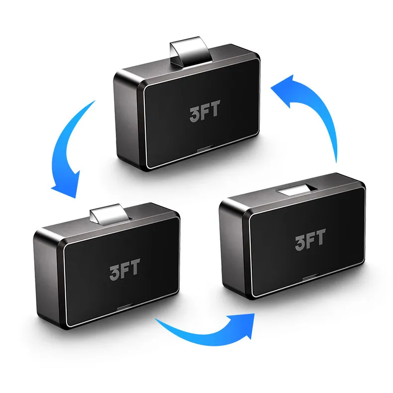 Smart Leather Fingerprint Cabinet Drawer Lock with USB Charging Black Electronic Locks