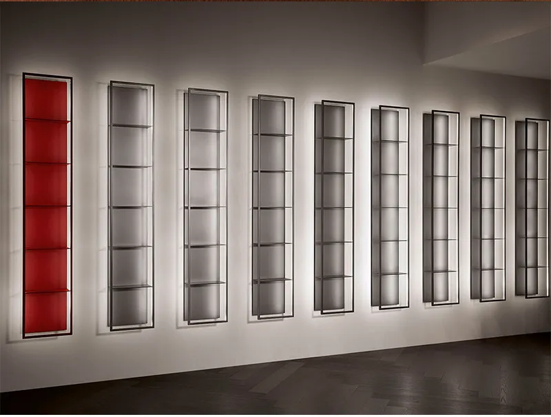 Wall Mount Floating Shelves Living Room 5 Tier Shelf with LED Lights