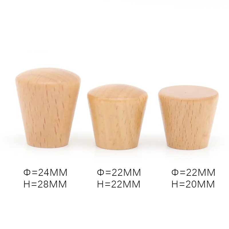 Solid Wood Beech Round Small Furniture Pull Mini Drawer Closet Knobs