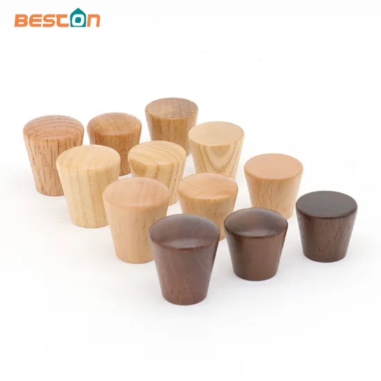 Solid Wood Beech Round Small Furniture Pull Mini Drawer Closet Knobs